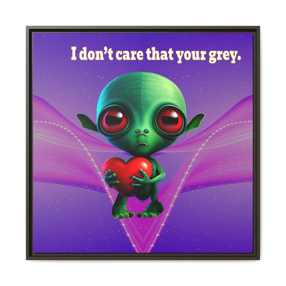 I don't care that your grey - framed canvas art (purple-pink wave)