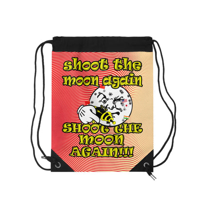 shoot the moon again - Drawstring Bag (yellow-orange wave)
