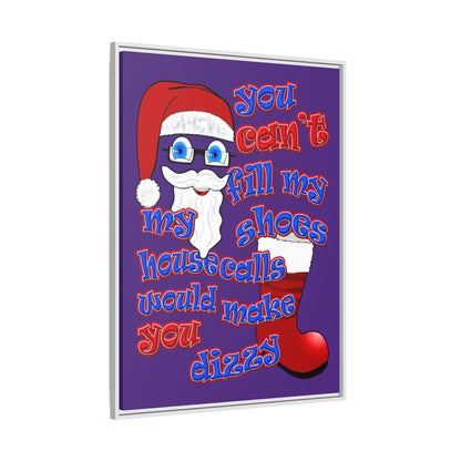 santa's shoes - framed canvas art (purple)