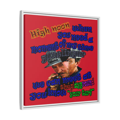 high noon - framed canvas art (dark red)