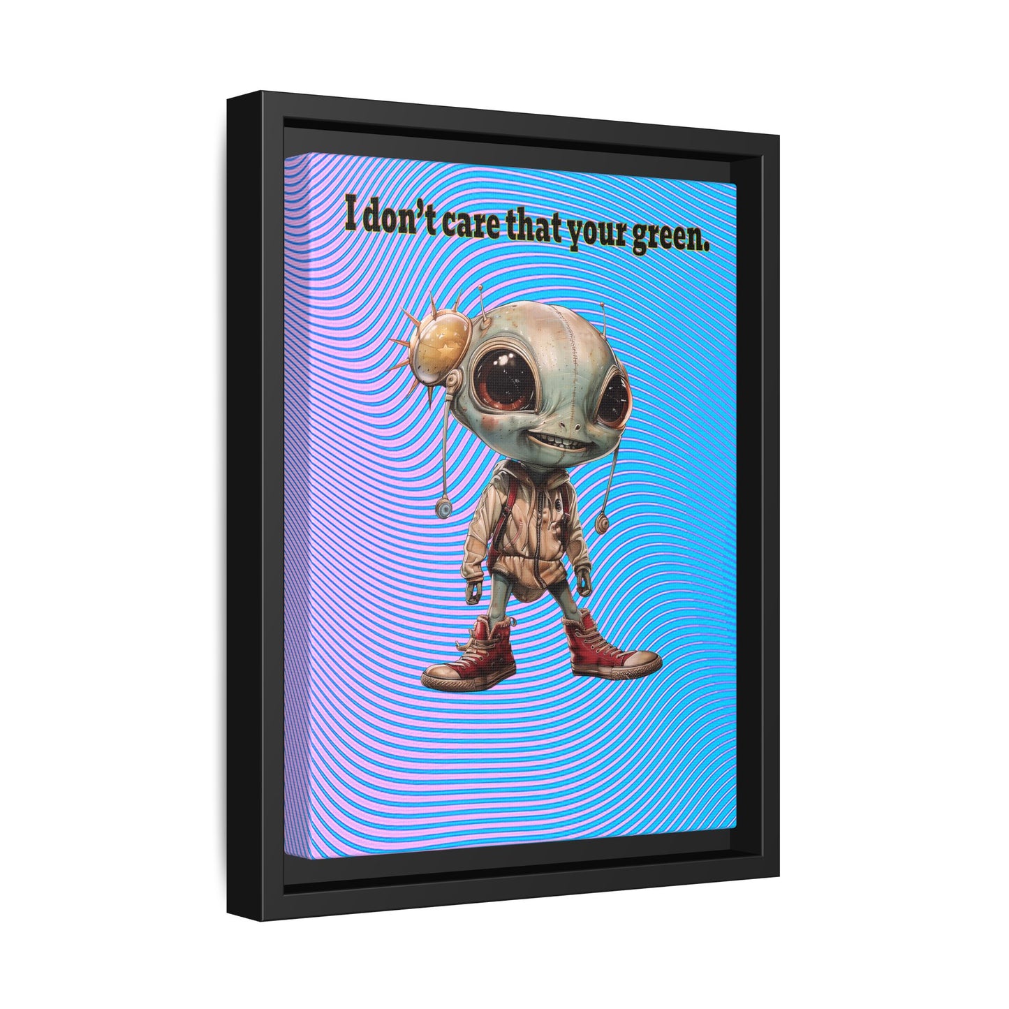 I don't care that your green - framed canvas art (light blue-purple wave)