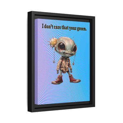 I don't care that your green - framed canvas art (light blue-purple wave)