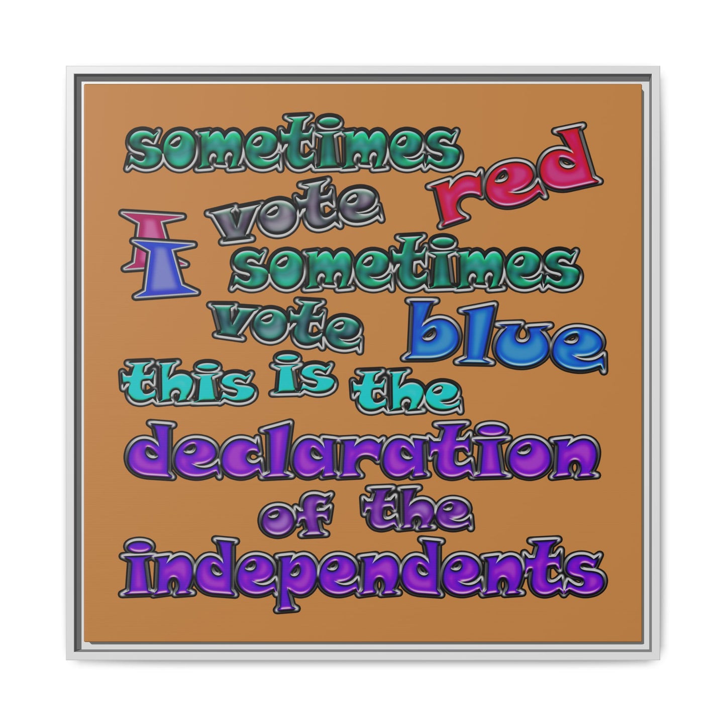 declaration of the independents - framed canvas art (light brown)