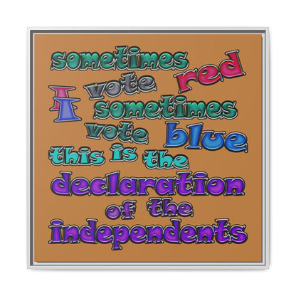 declaration of the independents - framed canvas art (light brown)