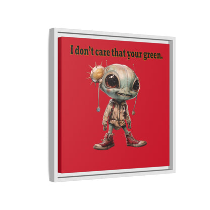 I don't care that your green - framed canvas art (dark red)