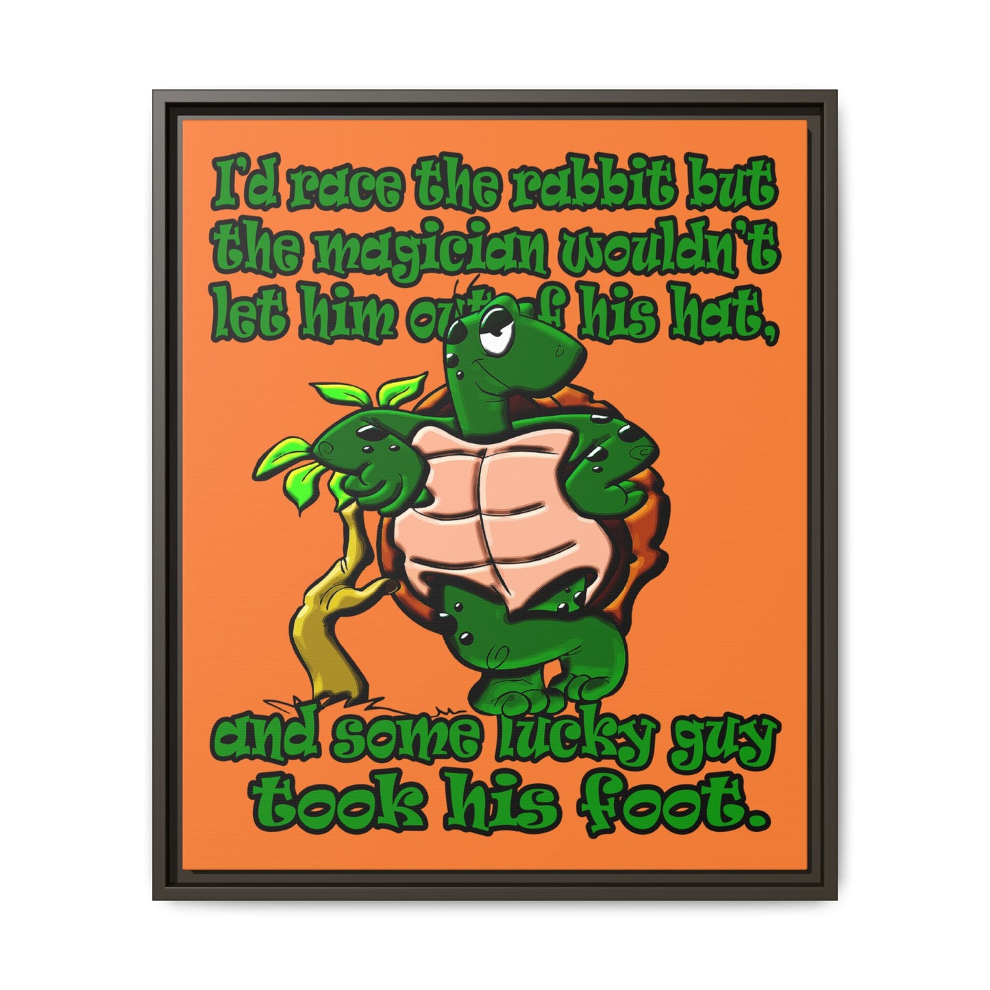 turtle race - framed canvas art (crusta)