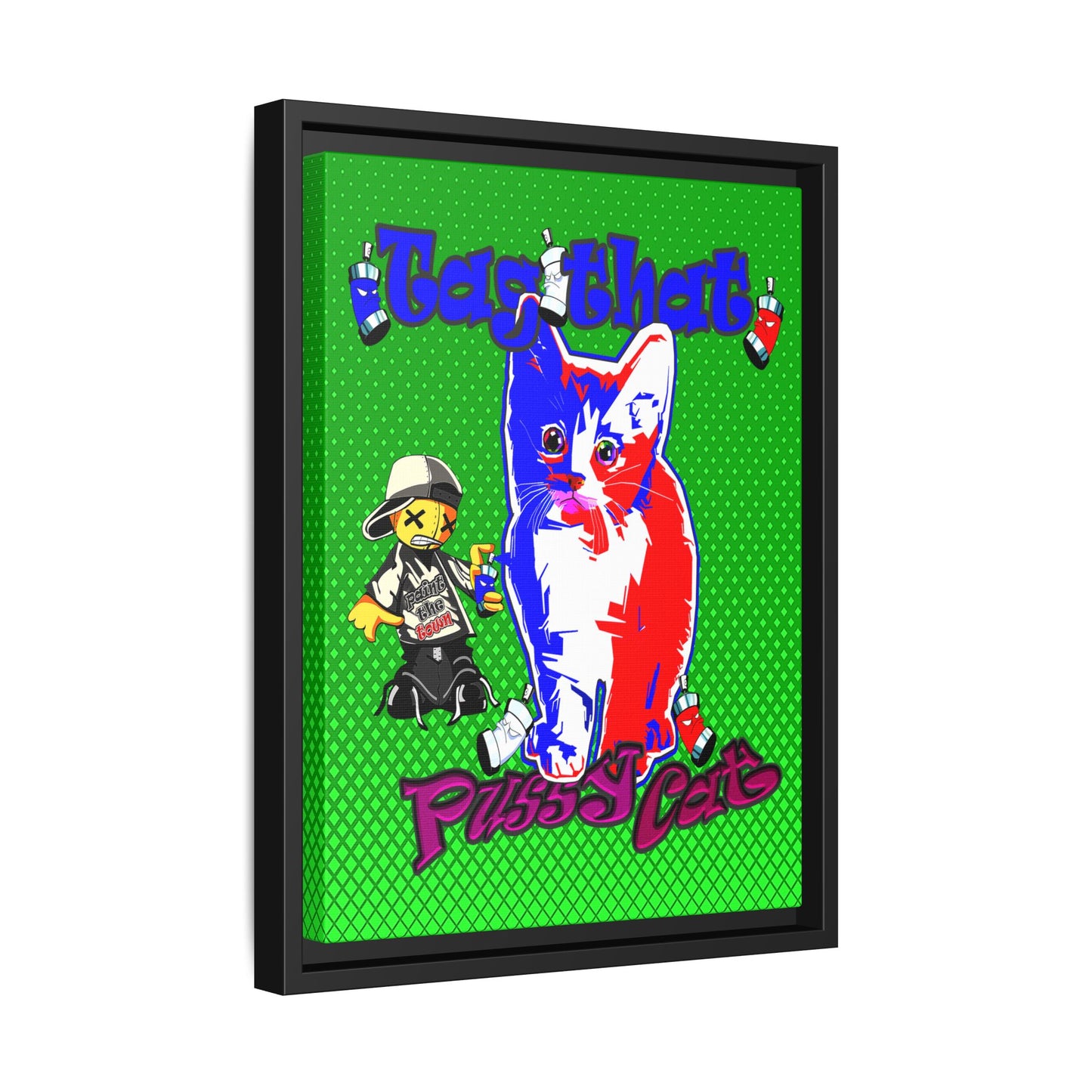 tag that - framed canvas art (logo green)