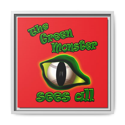 green monster - framed canvas art (red)