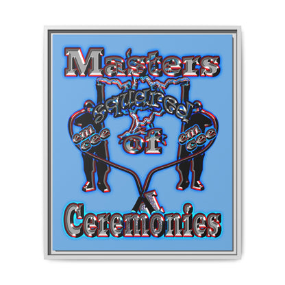 em cee squared - framed canvas art (light blue)