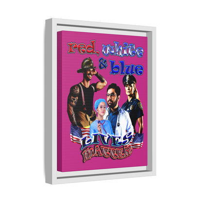 rw&b lives matter - framed canvas art (pink)