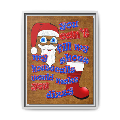 santa's shoes - framed canvas art (brown papyrus)