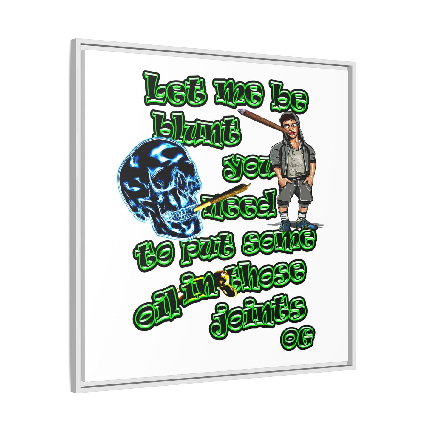 og - framed canvas art (white)