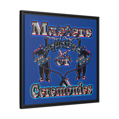 em cee squared - framed canvas art (dark blue)