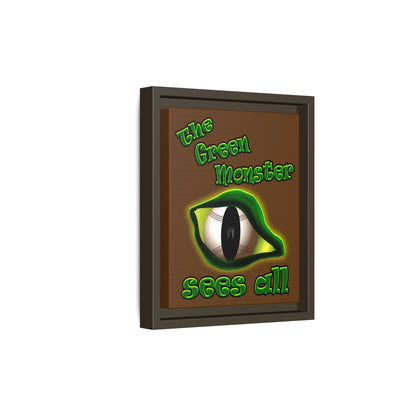 green monster - framed canvas art (brown)