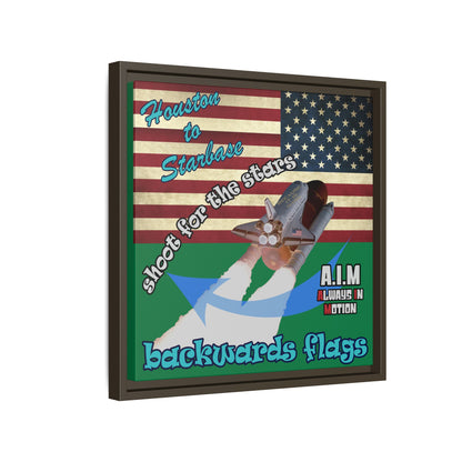 shoot for the stars - framed canvas art (dark green)