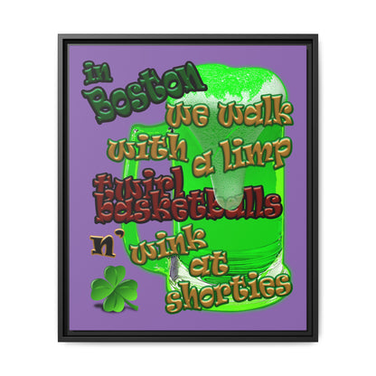 celtics logo - framed canvas art (light purple)