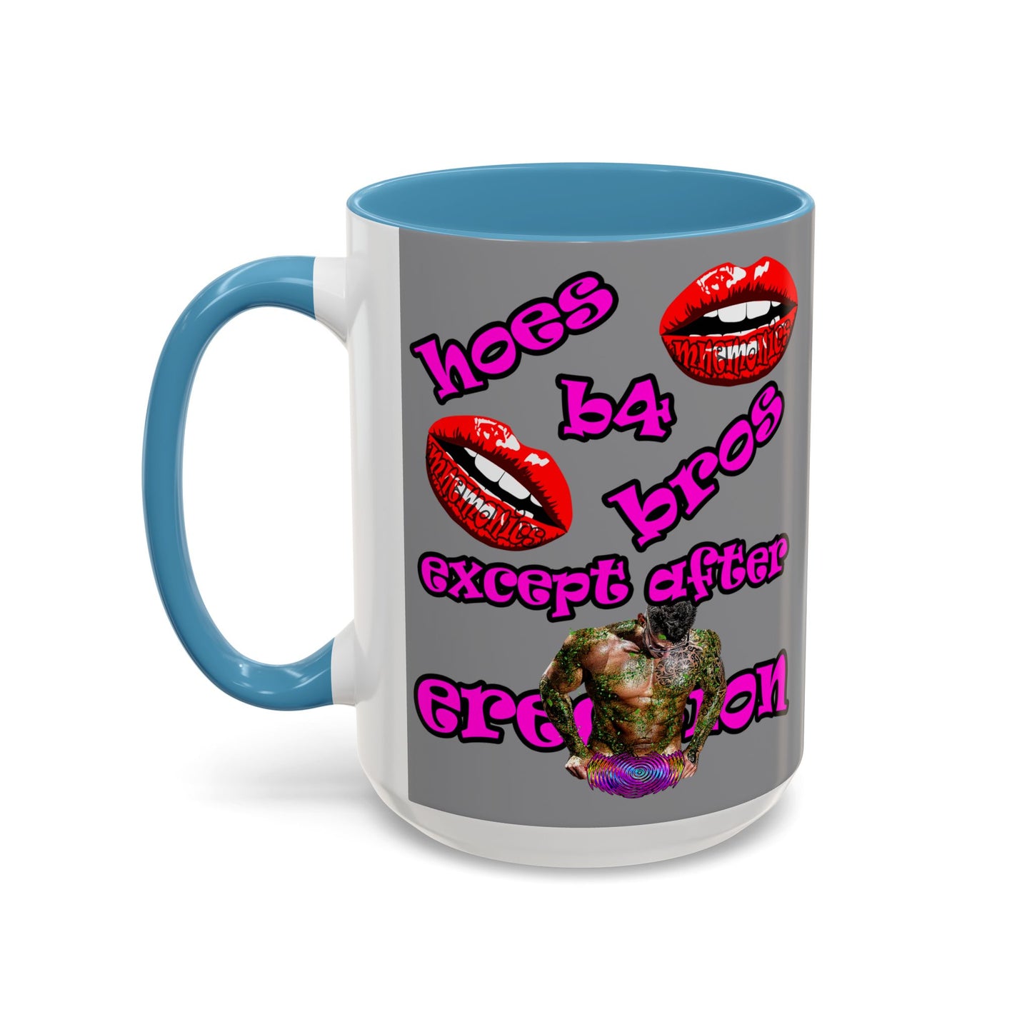 hoes b4 bros - Accent Mug (grey)
