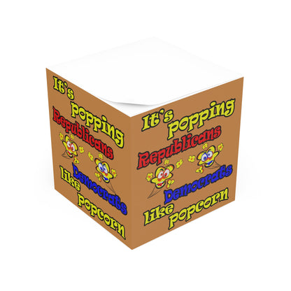 popping like popcorn - note cube (light brown)