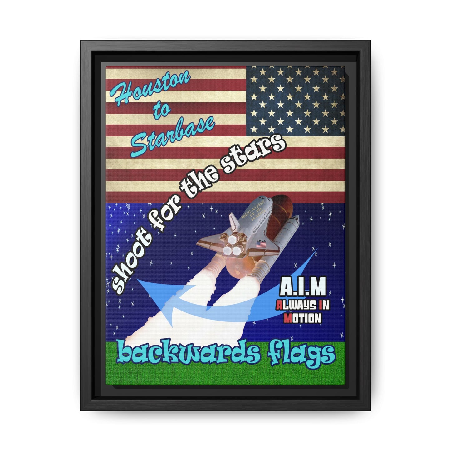 shoot for the stars - framed canvas art ('snoops' background)