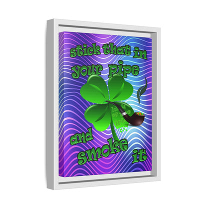 stick that in your pipe and smoke it - framed canvas art (purple wave)