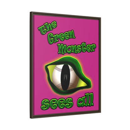 green monster - framed canvas art (pink)