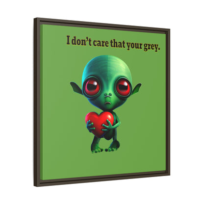 I don't care that your grey - framed canvas art (green)