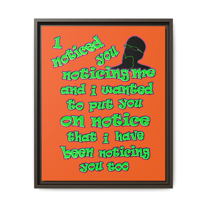 noticed you noticing - framed canvas art (orange)