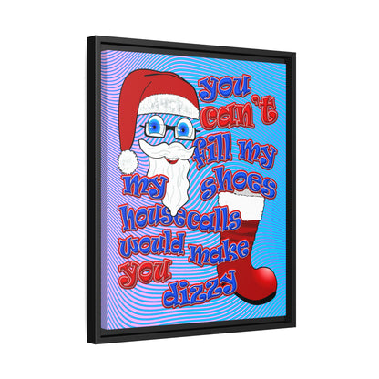 santa's shoes - framed canvas art (light blue-purple wave)