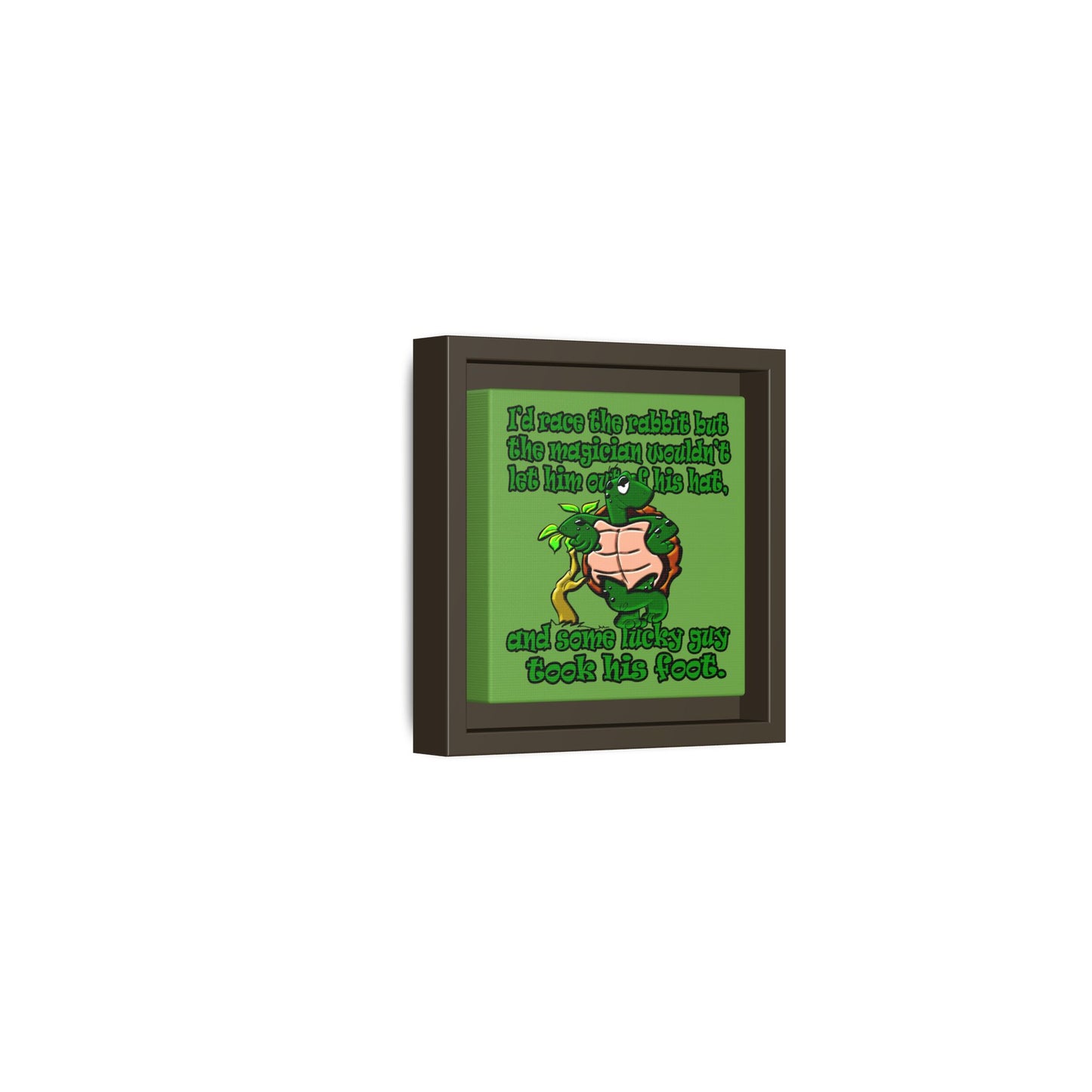 turtle race - framed canvas art (green)