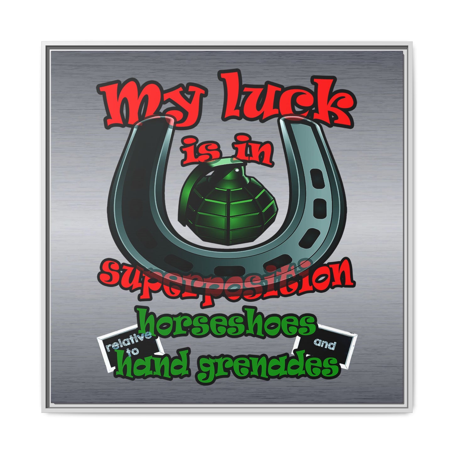 my luck - framed canvas art (brushed nickel)