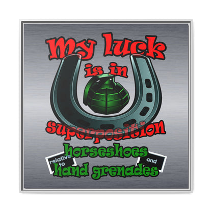 my luck - framed canvas art (brushed nickel)