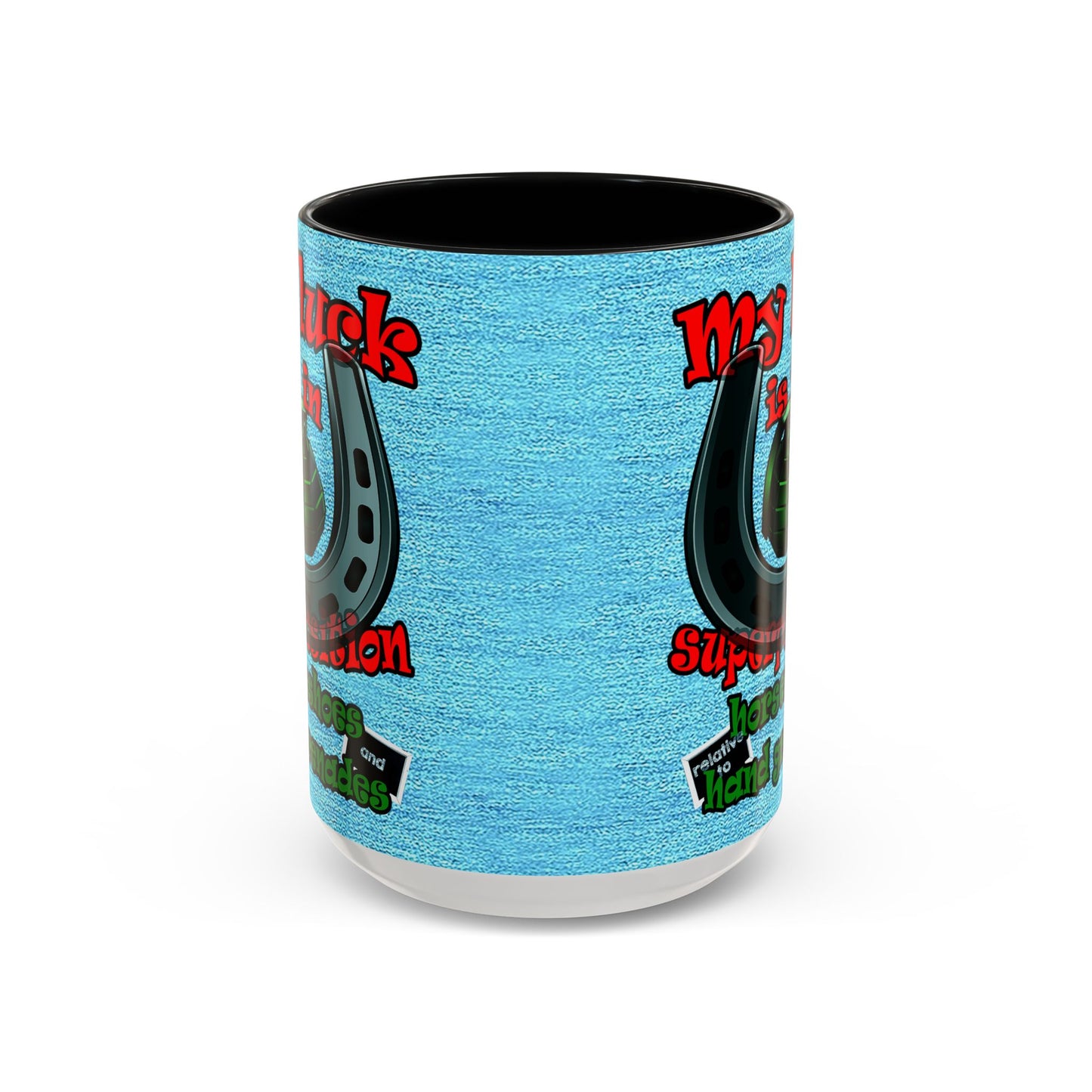 my luck - Accent Mug (faded dark blue)