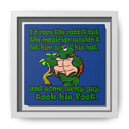 turtle race - framed canvas art (dark blue)