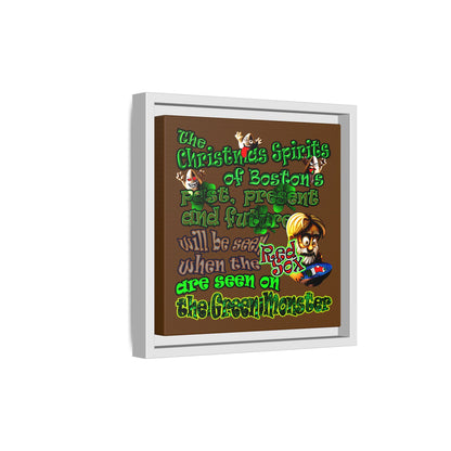 christmas spirits of boston - framed canvas art (brown)