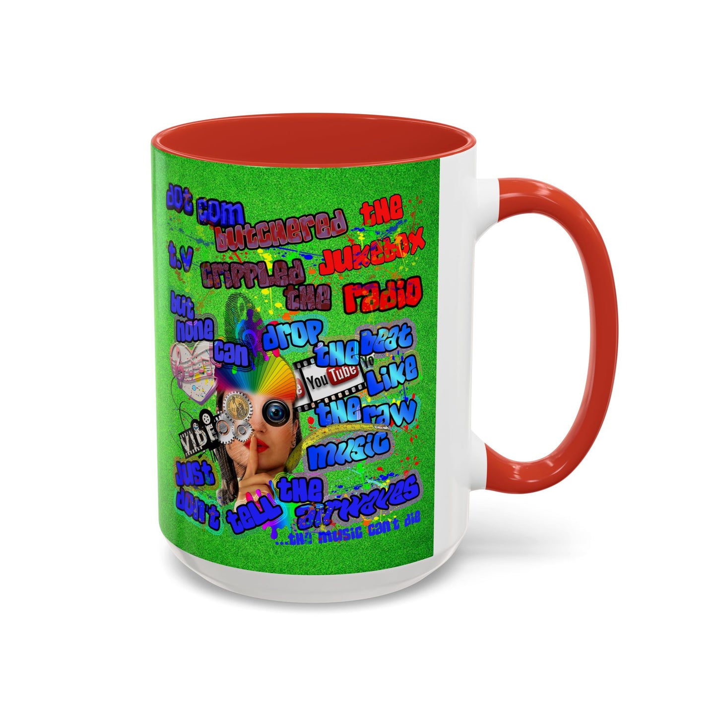 drop the beat - Accent Mug (green turf)