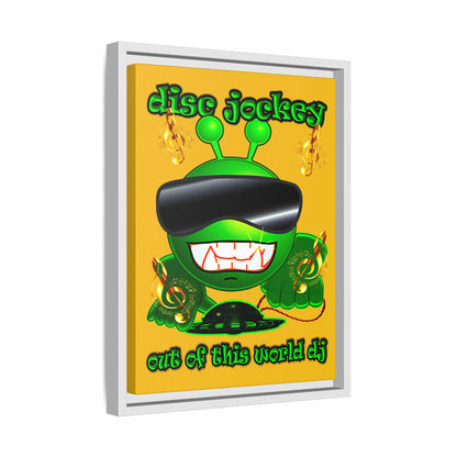 disc jockey - framed canvas art (yellow)