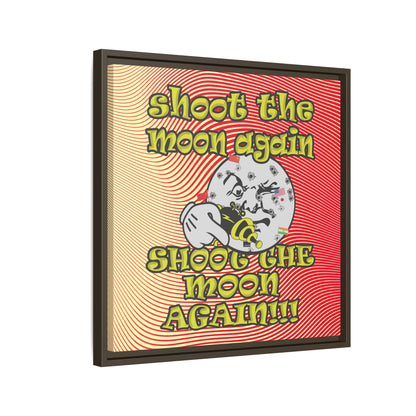 shoot the moon again - framed canvas art (yellow-orange wave)
