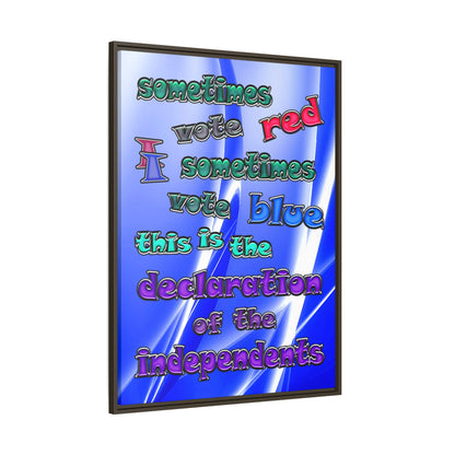 declaration of the independents - framed canvas art (blue-white wave)