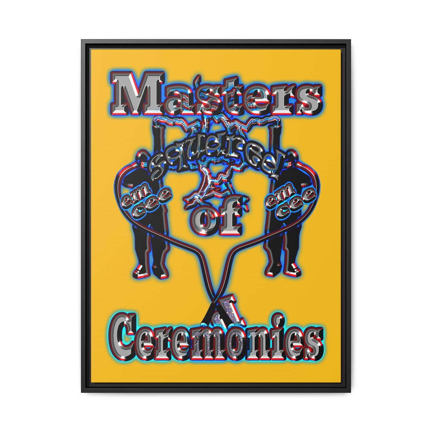 em cee squared - framed canvas art (yellow)