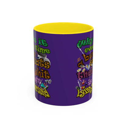 the bum's shit - Accent Mug (purple)