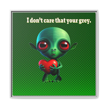 I don't care that your grey - framed canvas art (logo green)