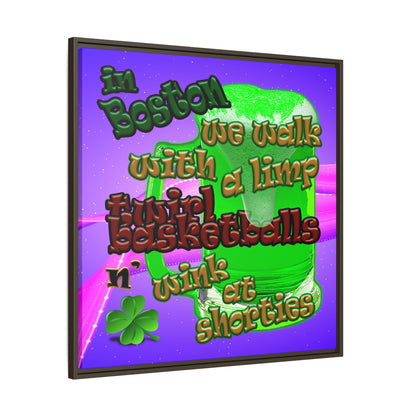 celtics logo - framed canvas art (purple-pink wave)