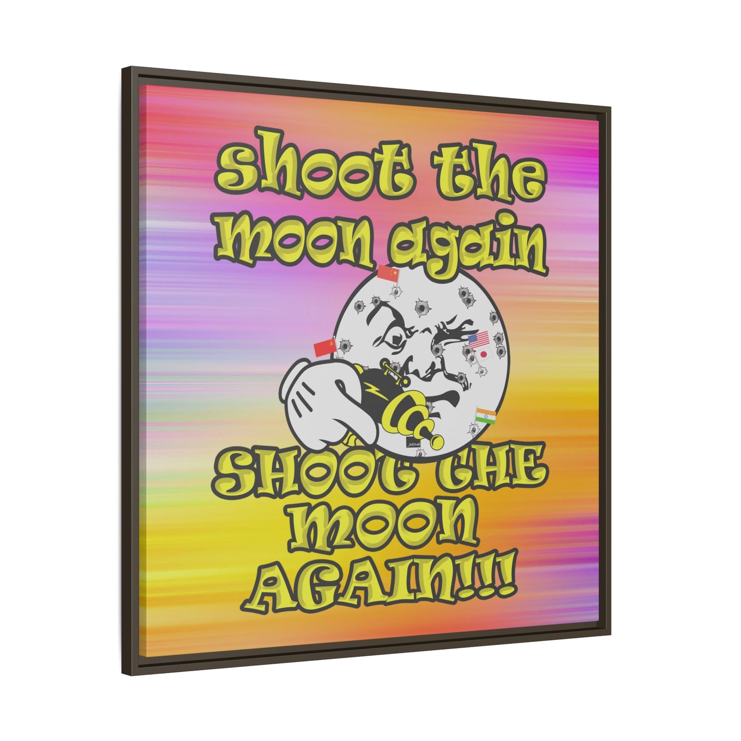 shoot the moon again - framed canvas art (color blur)