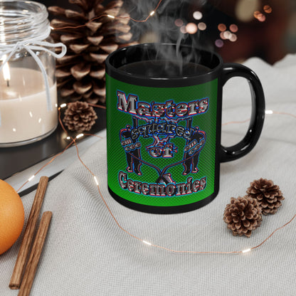 em cee squared - Black Mug (logo green)