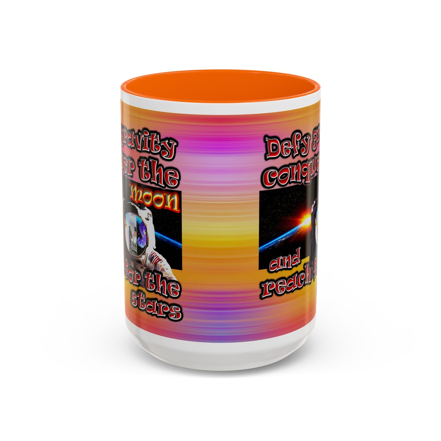 defy conquer reach - Accent Mug (color blur)