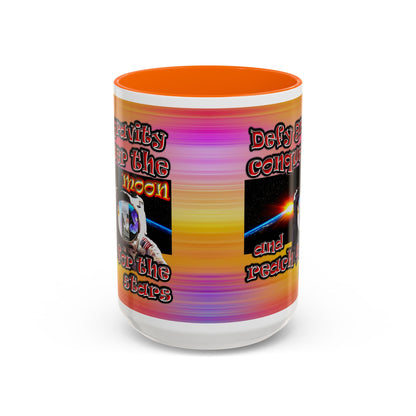 defy conquer reach - Accent Mug (color blur)
