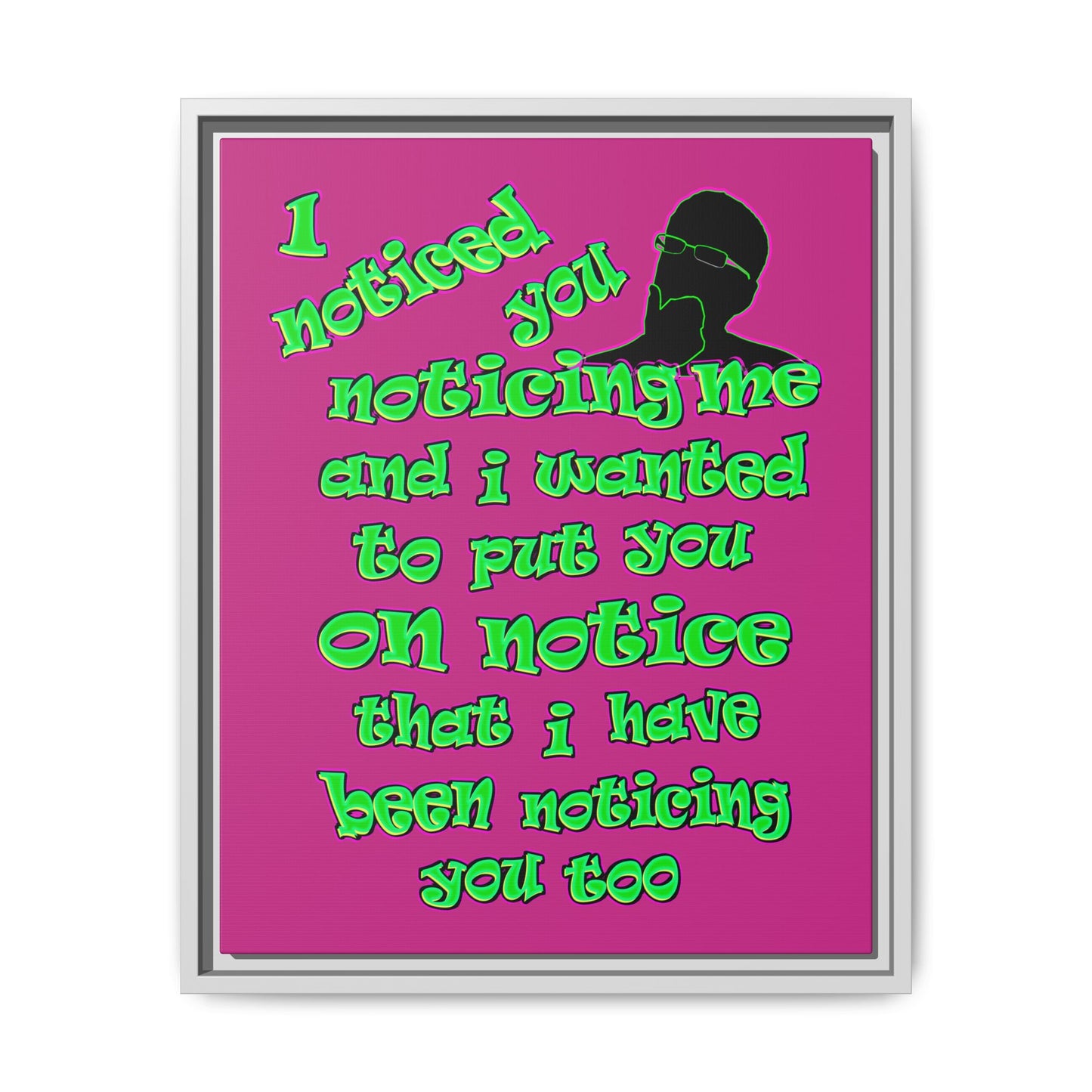 noticed you noticing - framed canvas art (pink)