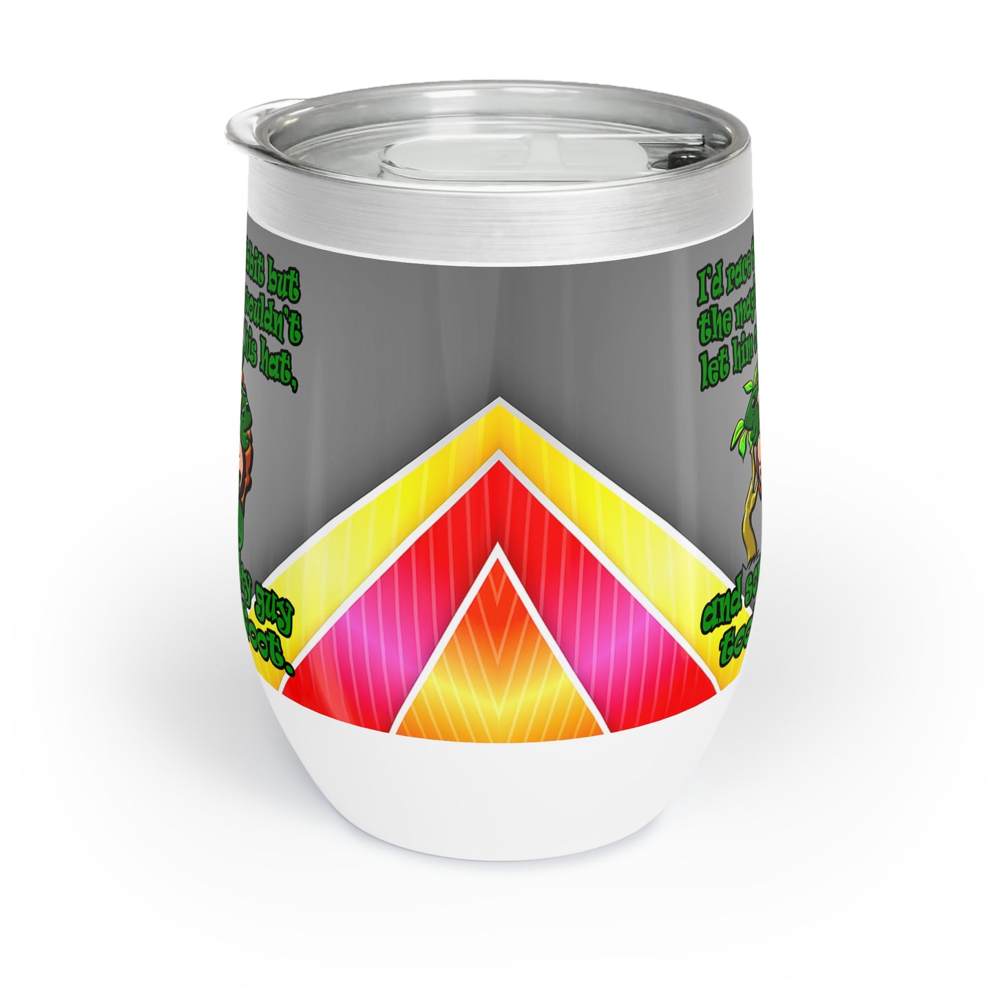 turtle race - Chill Wine Tumbler (rainbow split)