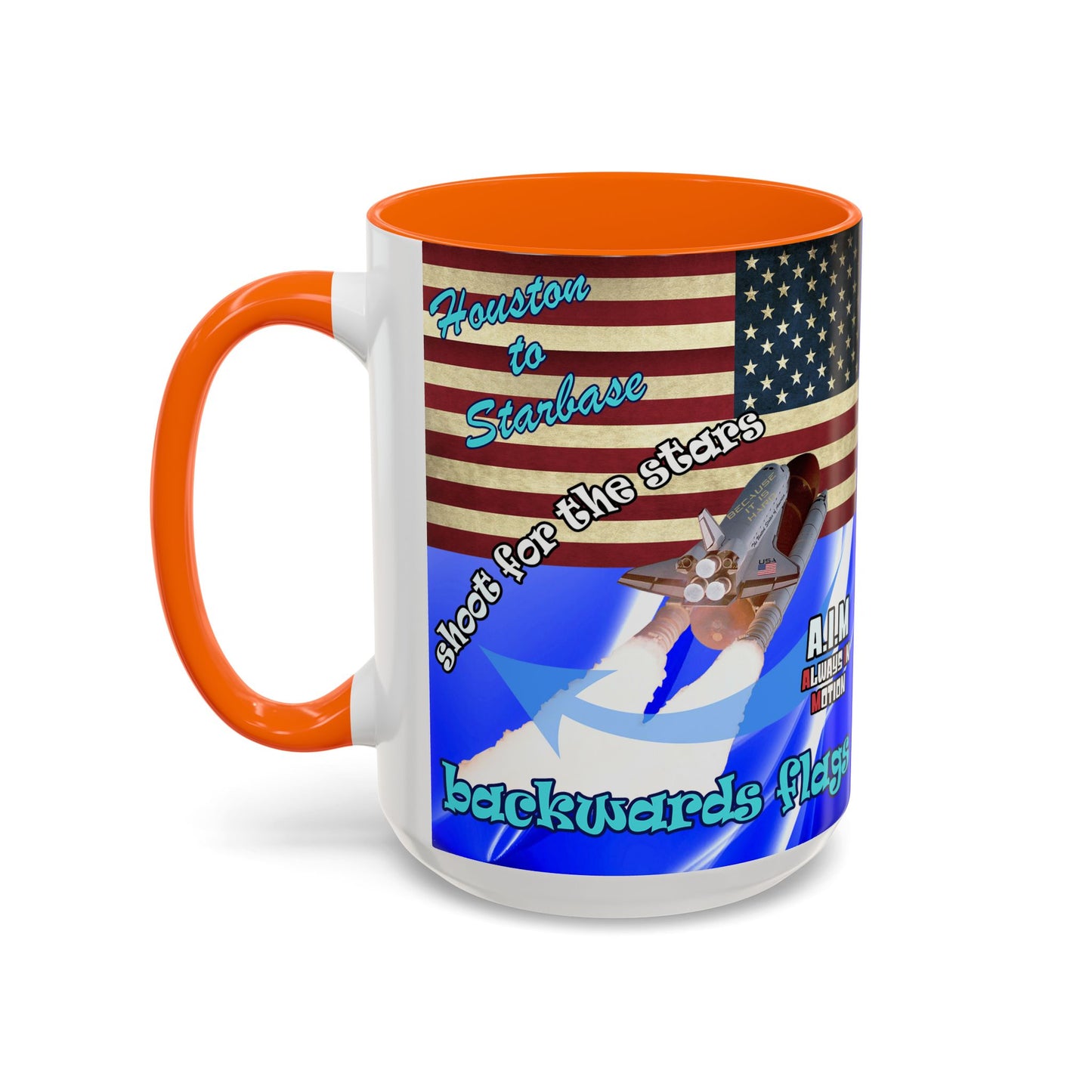 shoot for the stars - Accent Mug (blue-white wave)