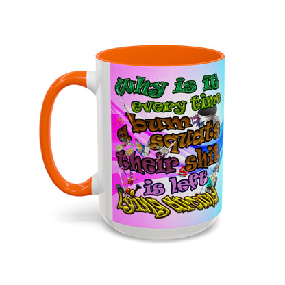 the bum's shit - Accent Mug (light blue-pink wave)